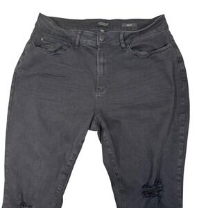 Judy Blue Women's 18W Black Distressed‎ Frayed Hem Slim Fit Jeans